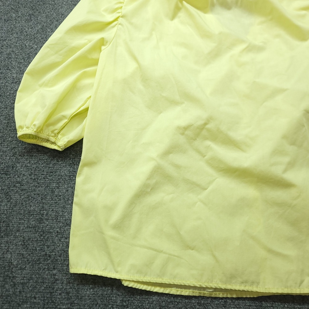 Hester & Orchard Yellow Smocked Ruffle V-Neck Puff Sleeve Blouse Medium - Picture 13 of 16